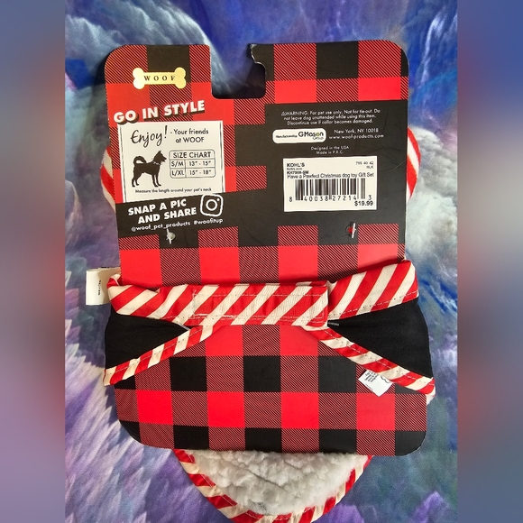Woof S/M 13-15 in Have a Pawfect Christmas dog toy and bandana Holiday gift set - Picture 3 of 4